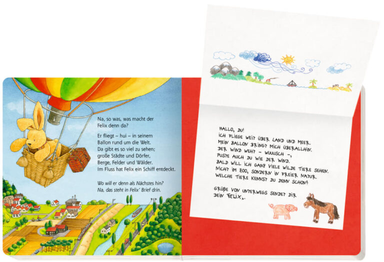 Kinderbuch, Pappbilderbuch "Erste Briefe von Felix" von Annette Langen, Coppenrath Verlag