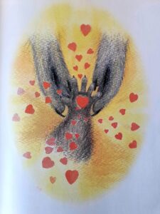 Kinderbuch, children's book "The Kissing Hand", Audrey Penn, racoon, Waschbär