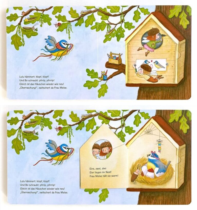 Kinderbuch, Pappbilderbuch "Lulu & Bo suchen den Frühling", Anna Taube, Outi Kaden, Penguin Junior