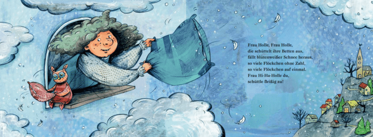 Pappbilderbuch "Frau Holle", Mara Burmester, Eulenspiegel Kinderbuchverlag