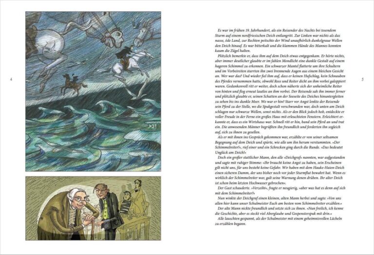 Kinderbuch, Bilderbuch "Der Schimmelreiter - Weltliteratur für Kinder", Barbara Kindermann, Sabine Wilharm, Kindermann Verlag