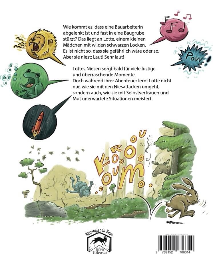 Kinderbuch, Bilderbuch "Lotte niest", Marcel K. Bisdorf, Mattias Gordon, Hälsinglands Kupa Verlag