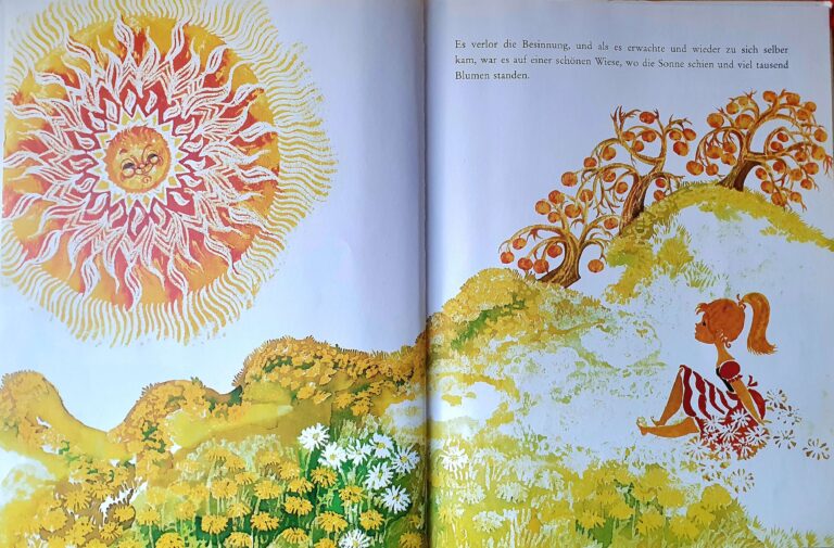 Kinderbuch, Märchenbuch "Frau Holle", 1968, Brüder Grimm, Regine Grube-Heinecke, Kinderbuchverlag DDR