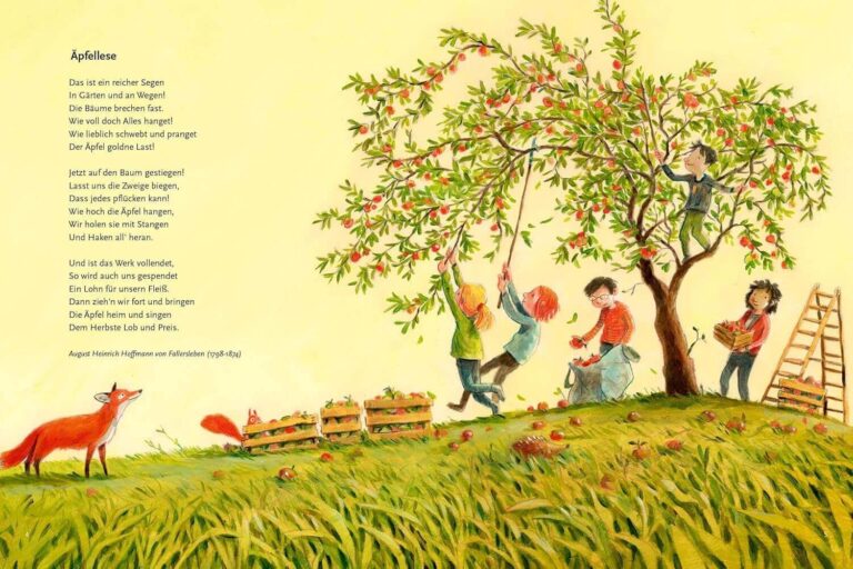 Kinderbuch, Bilderbuch "Blätter fallen - Die schönsten Herbstgedichte", Günther Jakobs, Kindermann Verlag