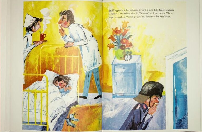 Kinderbuch, Bilderbuch, DDR Kinderbuchklassiker "Bei der Feuerwehr wird der Kaffee kalt", Hannes Hüttner, Gerhard Lahr, Kinderbuchverlag Berlin, Beltz