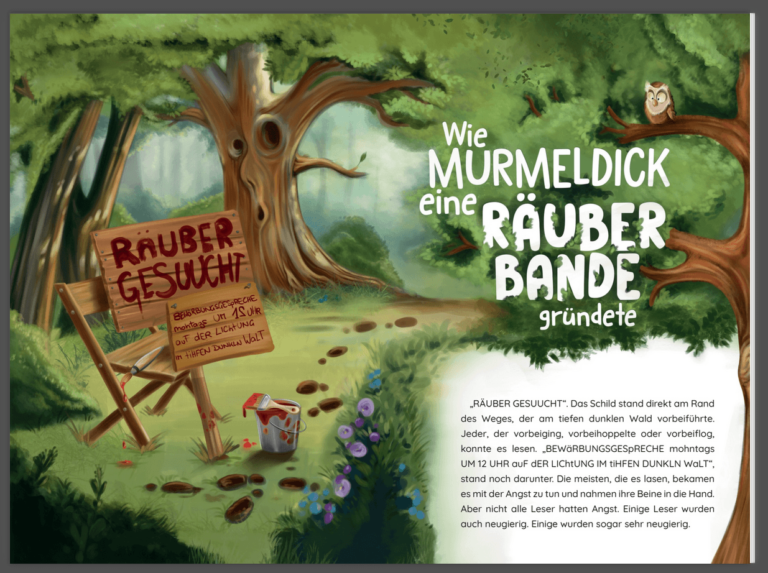 Kinderbuch "Geschichten vom Räuber Murmeldick", Matthias Fuhrland, Julia Kössler
