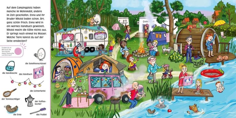 Kinderbuch, Soundbuch, Wimmelbuch "Hör mal - Wir machen Urlaub", Tessa Rath, Enni Bollin, Carlsen Verlag