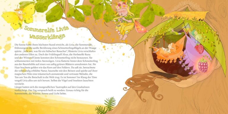 Kinderbuch, Bilderbuch "Der Zauber der Waldelfen - Abenteuer im Wandel der Jahreszeiten", Anja Schenk, Dorothee Eva Herrmann, Wiesengrund Verlag