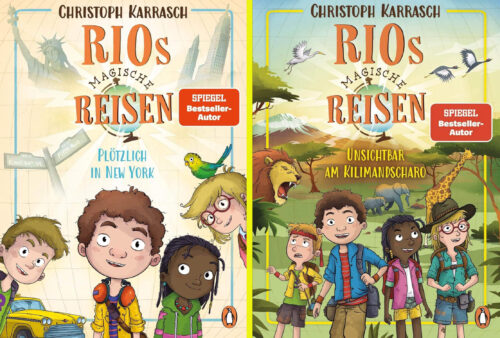 Kinderbuch, Kinderroman "Rios magische Reisen - Plötzlich in New York" und "Rios magische Reisen - Unsichtbar am Kilimandscharo", Christoph Karrasch, Daniel Steudtner, Penguin Junior